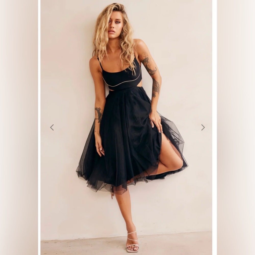 Sage and Paige Got Glam Midi Dress Black size XL